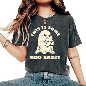This Is Some Boo Sheet Halloween Costumes Women's Oversized Comfort T-Shirt - Seseable