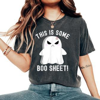 This Is Some Boo Sheet Halloween Ghost Costume Women's Oversized Comfort T-Shirt - Monsterry UK