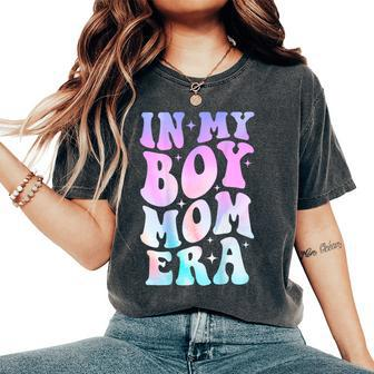 In My Boy Mom Era Groovy Women's Oversized Comfort T-Shirt | Mazezy