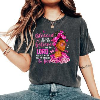 Breast Cancer Afro Black Girls Butterfly Pink Ribbon Women's Oversized Comfort T-Shirt - Monsterry AU