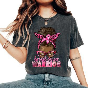 Breast Cancer Awareness Warrior Black Melanin Survivor Women's Oversized Comfort T-Shirt - Seseable