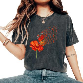 Butterfly Dragonfly Gerbera Daisy Flower Dandelion Spring Women's Oversized Comfort T-shirt | Mazezy CA