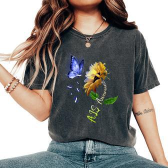 Butterfly Sunflower Als Awareness Women's Oversized Comfort T-shirt | Mazezy CA