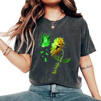 Butterfly Sunflower Nonhodgkin Lymphoma Women's Oversized Comfort T-shirt | Mazezy
