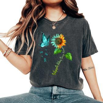 Butterfly Sunflower Polycystic Kidney Disease Women's Oversized Comfort T-shirt | Mazezy