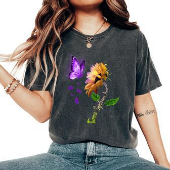 Butterfly Sunflower Turner Syndrome Awareness Women's Oversized Comfort T-shirt | Mazezy