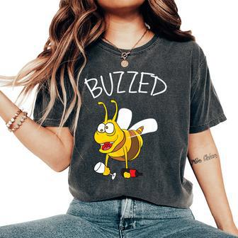Buzzed Bee Buzzed Wine Drinking Beekeeper Women's Oversized Comfort T-Shirt | Mazezy
