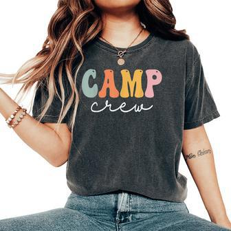 Camp Crew Retro Groovy Vintage Happy First Day Of School Women's Oversized Comfort T-shirt | Mazezy