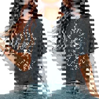 Campfires And Cocktails Bonfire Camping Campfire Women's Oversized Comfort T-Shirt - Seseable