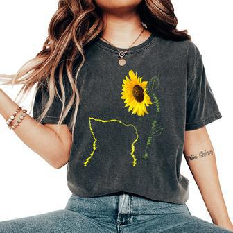 Cat Sunflower Be Your Own Sunshine For Cat Mom Dad Women's Oversized Comfort T-shirt | Mazezy