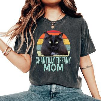 Chantilly-Tiffany Cat Mom Retro Vintage Cats Heartbeat Women's Oversized Comfort T-Shirt | Mazezy