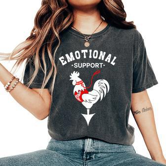 Chicken Emotional Support Cock Women's Oversized Comfort T-Shirt | Mazezy