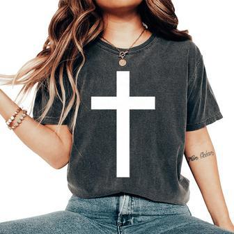 Christian Cross Jesus Christ Cross Christians Women's Oversized Comfort T-Shirt - Monsterry