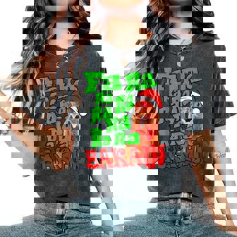 Christmas Chicken Caroling Fa Ra Ra Ugly Christmas Sweater Women's Oversized Comfort T-Shirt | Mazezy