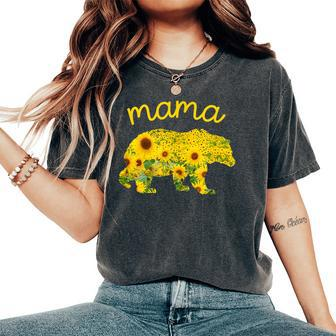 Christmas Floral Father Mama Bear Sunflower Women's Oversized Comfort T-shirt | Mazezy