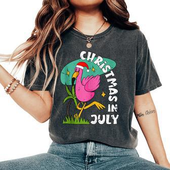 Christmas In July Flamingo Cute Beach Summer Christmas July Women's Oversized Comfort T-Shirt - Monsterry AU