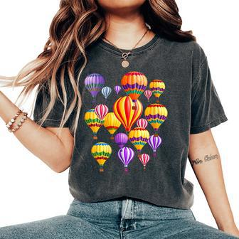 Colorful Hot Air Balloons Women's Oversized Comfort T-Shirt - Seseable
