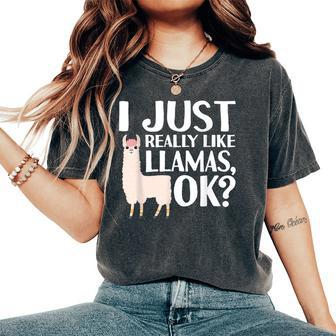 Cool Llama For Alpaca Lover Peruvian Spirit Animal Women's Oversized Comfort T-Shirt - Monsterry
