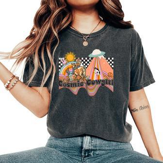 Cosmic Western Country Space Desert Cowgirl Women's Oversized Comfort T-shirt | Mazezy