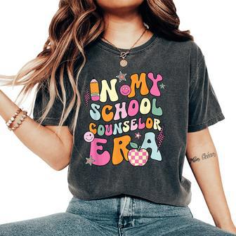 In My Counselor Era Groovy Back To School Teacher Women's Oversized Comfort T-Shirt - Seseable