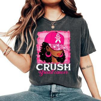 Crush Breast Cancer Awareness Black Warrior Pink Queen Women's Oversized Comfort T-Shirt - Thegiftio UK