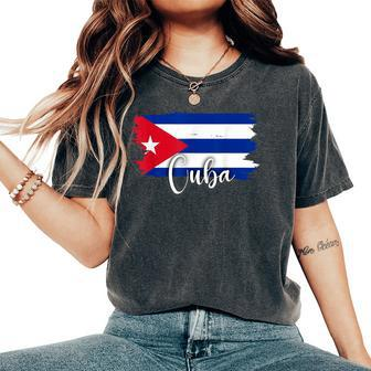 Cuba Flag Cuban Maps Cuba For And Women's Oversized Comfort T-Shirt - Seseable