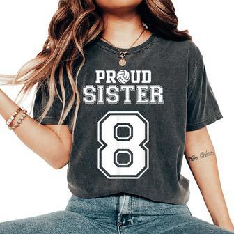Custom Proud Volleyball Sister Number 8 Personalized Women Women's Oversized Comfort T-Shirt | Mazezy
