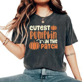 Cutest Pumpkin In The Patch Halloween Costume Girls Women's Oversized Comfort T-Shirt - Thegiftio UK