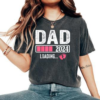 Dad 2024 Loading It's A Girl Baby Pregnancy Announcement Women's Oversized Comfort T-Shirt - Seseable