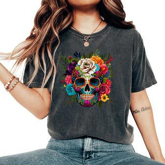 Dia De Los Muertos Costume Day Of Dead Sugar Skull Women's Oversized Comfort T-Shirt - Seseable