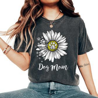 Dog Mom Flower Daisy Amazing Paw Dog Women's Oversized Comfort T-shirt | Mazezy