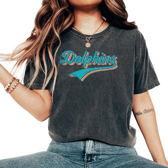 Dolphins Sports Name Vintage Retro For Boy Girl Women's Oversized Comfort T-Shirt | Mazezy
