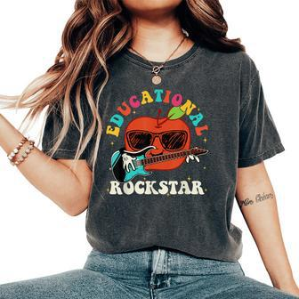 Educational Rockstars Teacher Squad Back To School Hippie Women's Oversized Comfort T-Shirt - Monsterry UK
