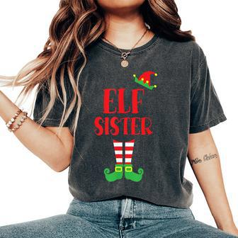 Elf Sister Christmas Season Brother Sister Women's Oversized Comfort T-Shirt | Mazezy