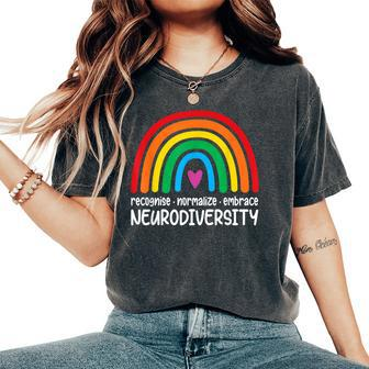 Embrace Neurodiversity Rainbow Autism Awareness Women's Oversized Comfort T-Shirt - Monsterry UK