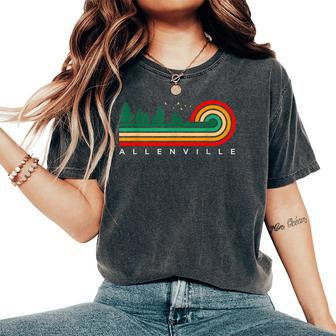 Evergreen Vintage Stripes Allenville Missouri Women's Oversized Comfort T-Shirt | Mazezy DE