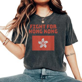 Fight For Hong Kong Regional Flag Protest Prc Distressed Women's Oversized Comfort T-shirt | Mazezy