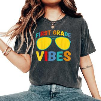 First Day Of School 1St Grade Vibes Boys First Grade Women's Oversized Comfort T-Shirt - Seseable