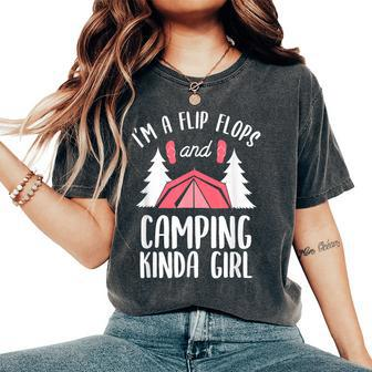 Flip Flops Camp Camping Quote For A Camper Girl Women's Oversized Comfort T-shirt | Mazezy