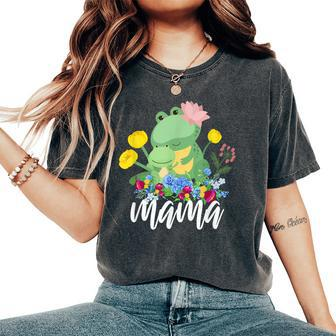 Floral Frog Mom & Baby Mama Animal Frogs Lover Women's Oversized Comfort T-shirt | Mazezy