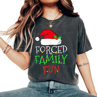 Forced Family Fun Sarcastic Christmas Pajama Family Women's Oversized Comfort T-Shirt - Thegiftio UK