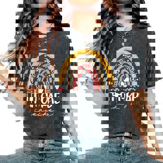 Fourth Grade Teacher Boho Rainbow 4Th Grade Teacher Women's Oversized Comfort T-Shirt | Mazezy