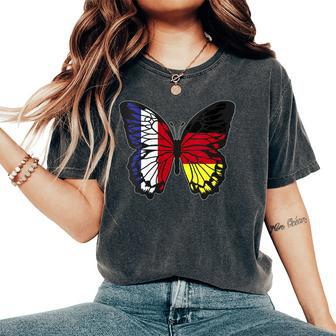 France And Germany Mix Butterfly Half German Half French Women's Oversized Comfort T-Shirt | Mazezy