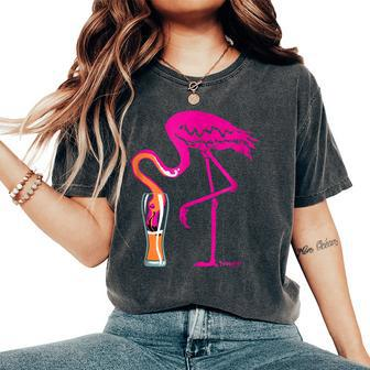 Fun Beer Lovers Flamingo Party Women's Oversized Comfort T-shirt | Mazezy