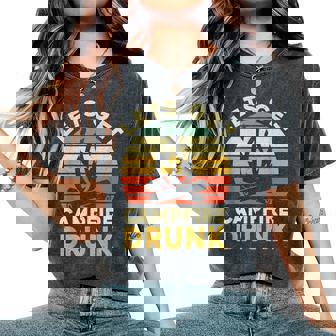 Camping Drinking Lets Get Campfire Drunk Women's Oversized Comfort T-Shirt - Seseable