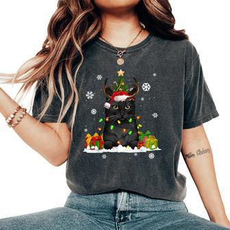 Cat Lover Cute Bombay Santa Hat Ugly Christmas Sweater Women's Oversized Comfort T-Shirt - Monsterry CA