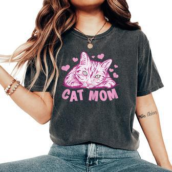 Cat Mom Cat Lovers Women's Oversized Comfort T-Shirt | Mazezy