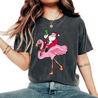 Christmas In July Santa Claus Flamingo Summer Women's Oversized Comfort T-Shirt - Monsterry AU