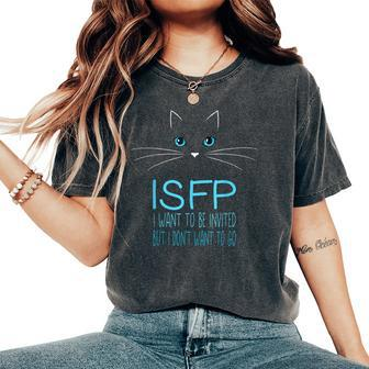 Introvert Cat Lover Me Time Cat Lady Humor Isfp Women's Oversized Comfort T-Shirt | Mazezy