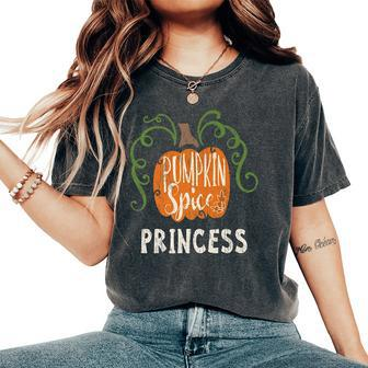 Princes Pumkin Spice Fall Matching For Family Women's Oversized Comfort T-Shirt | Mazezy